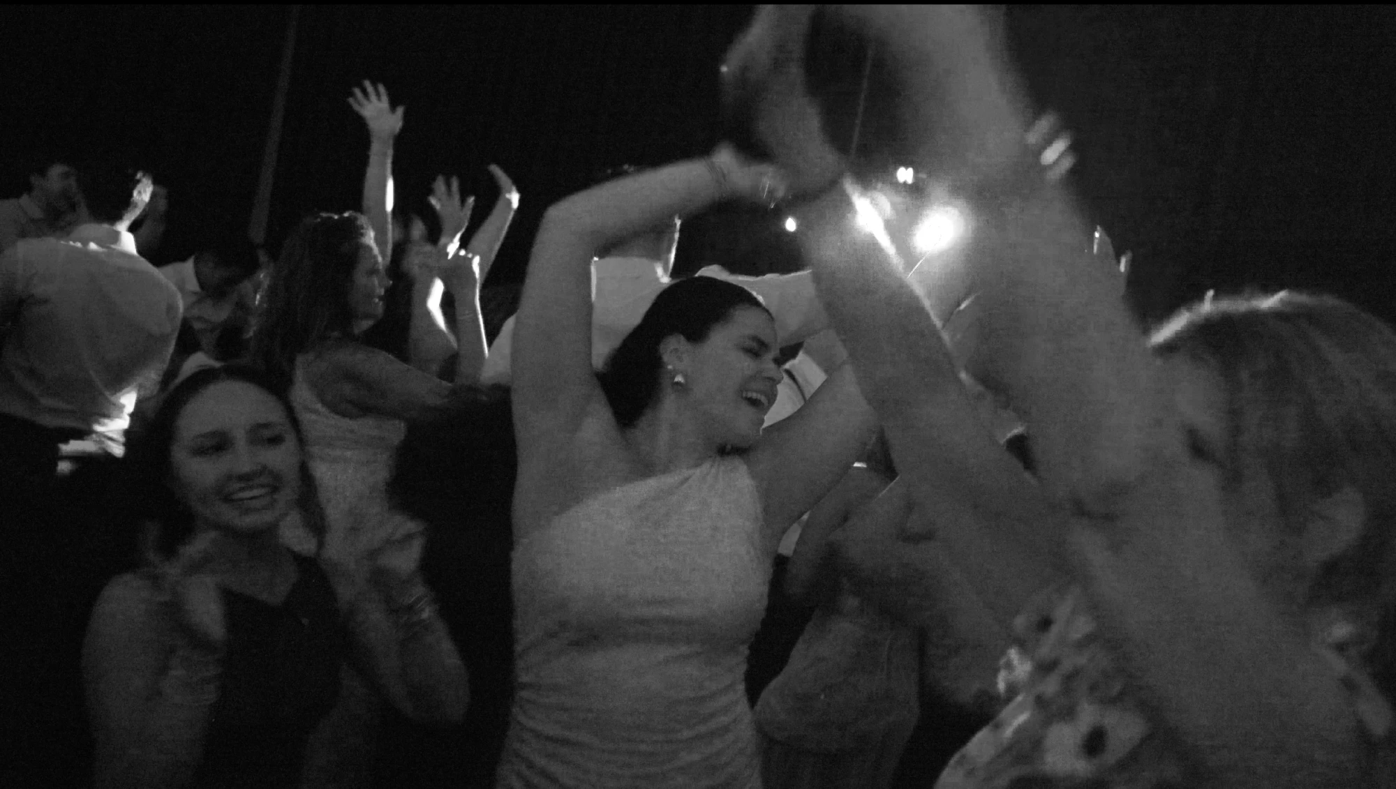 Reception dancing with sparklers